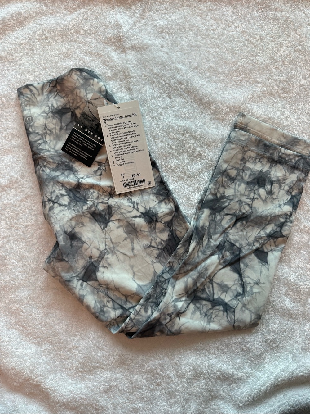 lululemon athletica Women's Tie-Dye Leggings in Gray & White